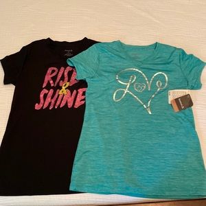 Girls Reebok Sport Shirts Lot Size L - one new with tag